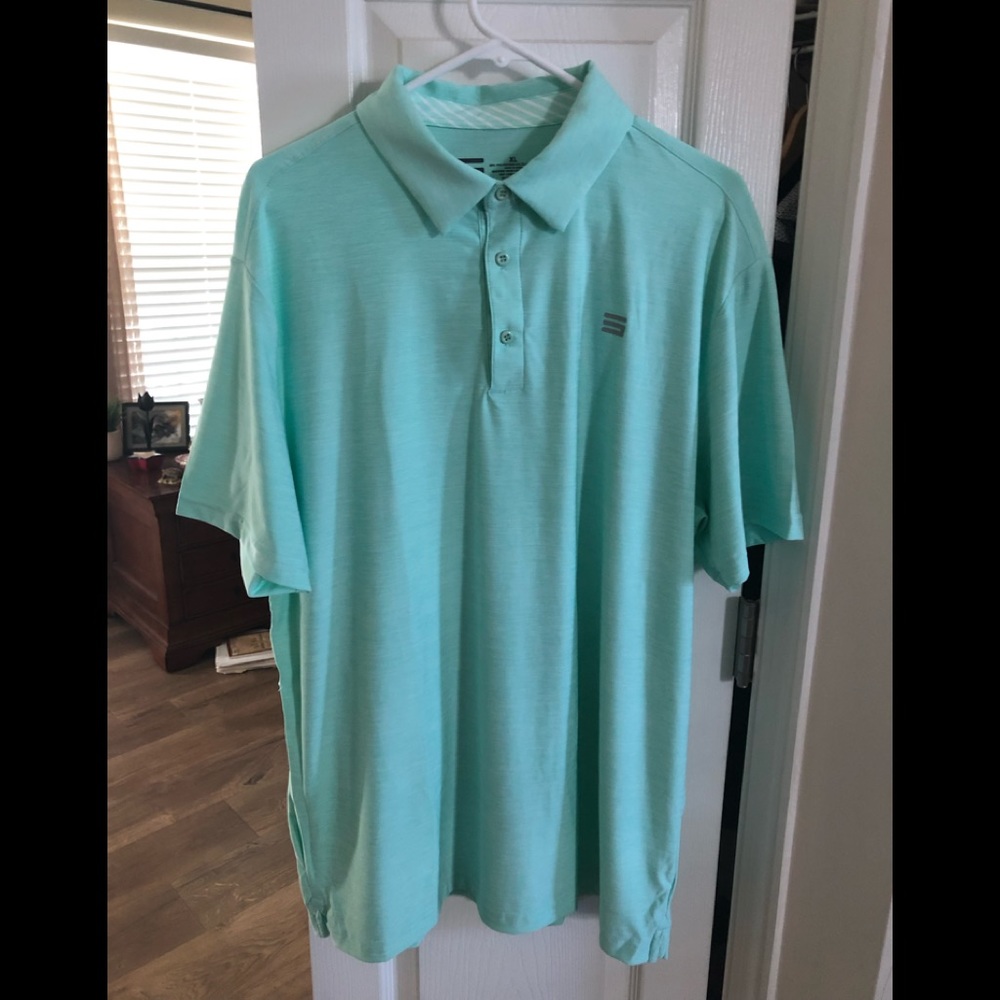 Men’s Polo Shirt NWT. XL mint heather Three Sixty Six.